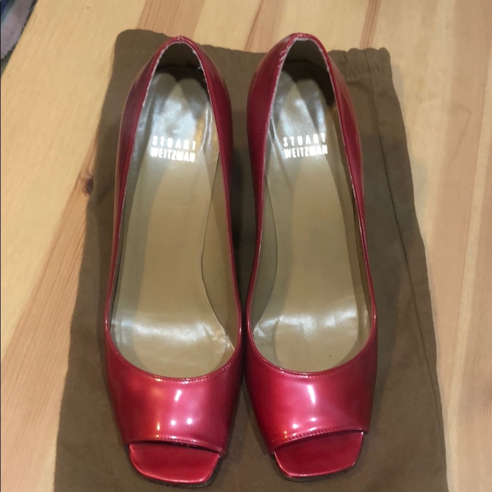 Stuart Weitzman open toe pumps